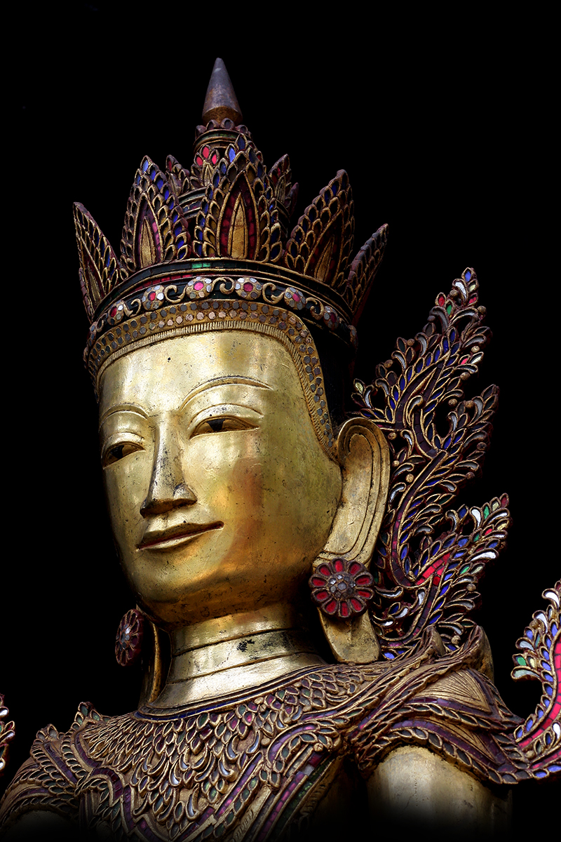 Extremely Rare Early 18C Lacquer Shan Burmese Buddha #DW098